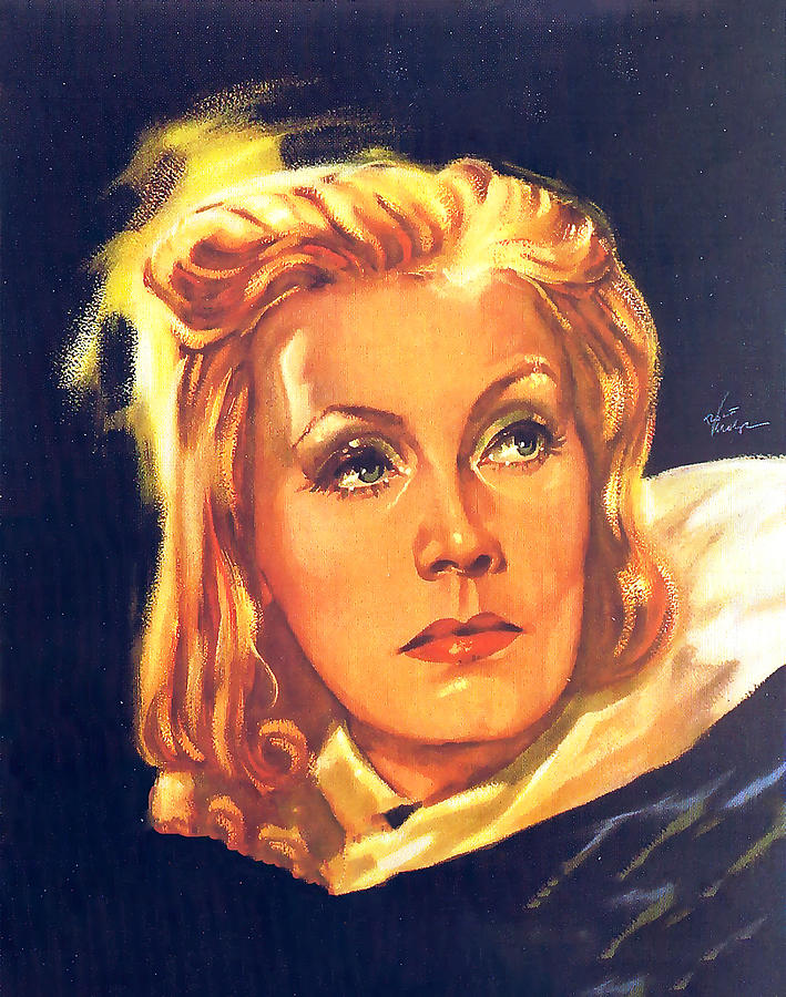 Queen Painting - Queen Christina, 1934, movie poster painting by Rolf Goetze by Movie World Posters