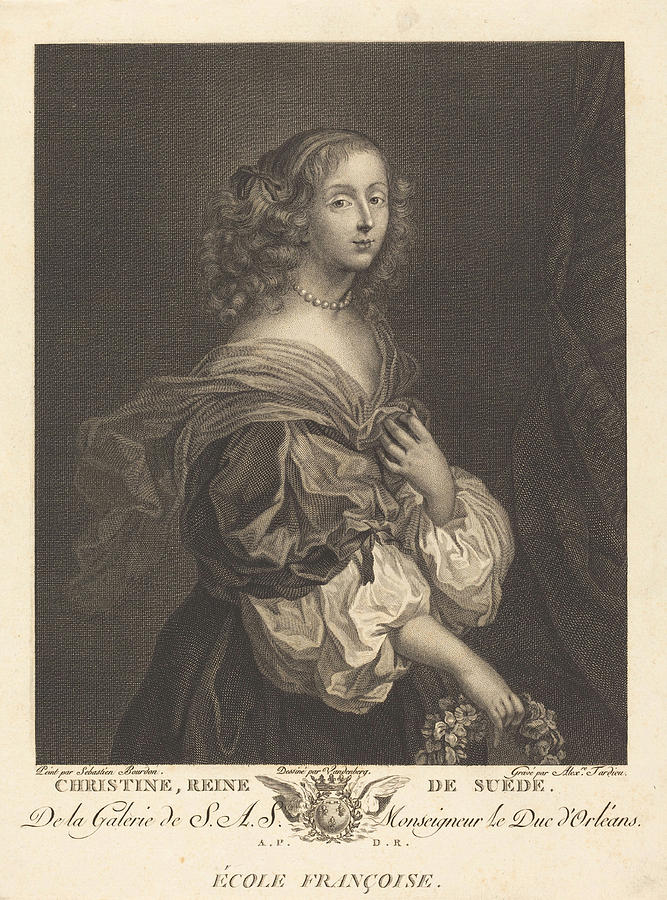 Queen Christina of Sweden Drawing by Alexandre Tardieu after Sebastien ...