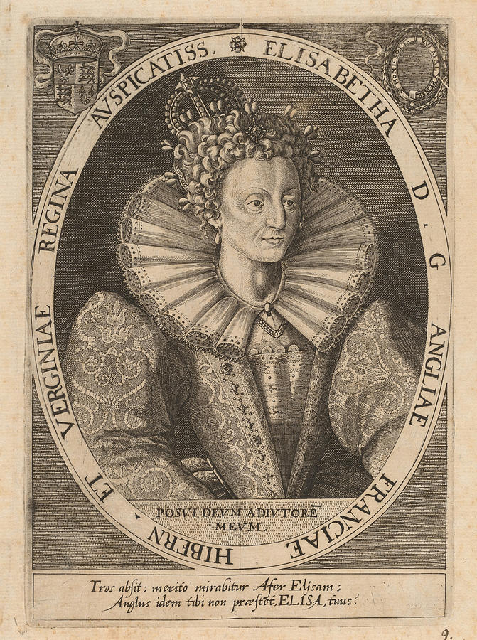 Queen Elizabeth Drawing by Dominicus Custos after Crispijn de Passe I ...