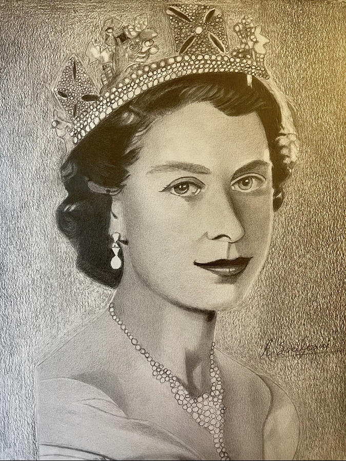 Queen Elizabeth II Drawing by Athina Soultani - Fine Art America