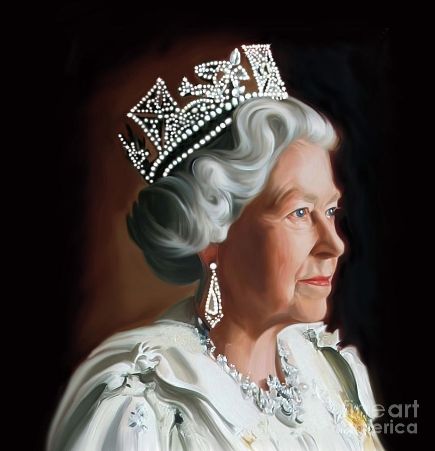 Queen Elizabeth Ii Digital Art - Queen Elizabeth II  by Artworkzee Designs
