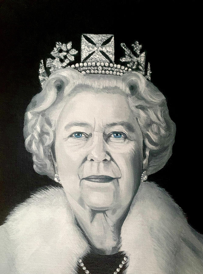 Queen Elizabeth II  Painting by Caroline Swan