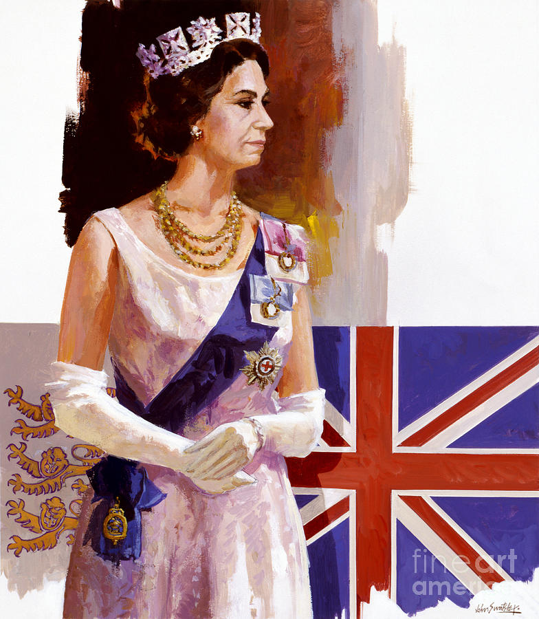 Queen Elizabeth II Painting by John Swatsley
