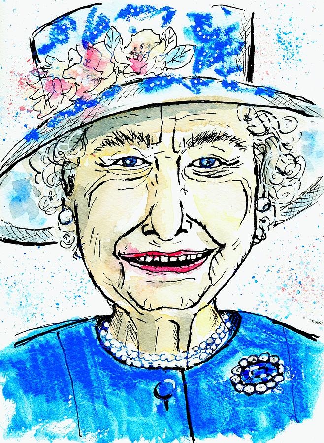 Queen Elizabeth II  Mixed Media by Nataliya Vetter