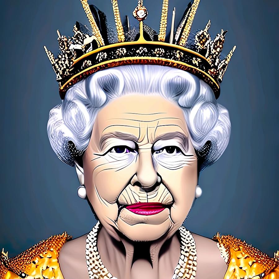 Queen Elizabeth II Digital Art by Obsidian Art-X | Fine Art America