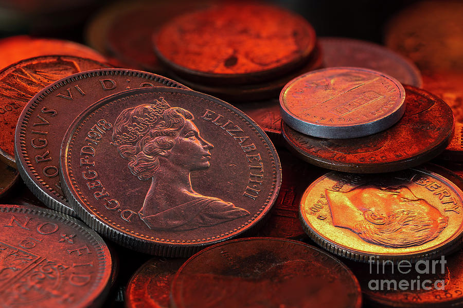 Queen Elizabeth II One Shilling Coin Obverse 1978 on pile of coins Close up Macro Photograph by Sapiens Verbum Queen Elizabeth II One Shilling Coin Obverse 1978 on pile of coins Close up Macro Photograph by Sapiens Verbum