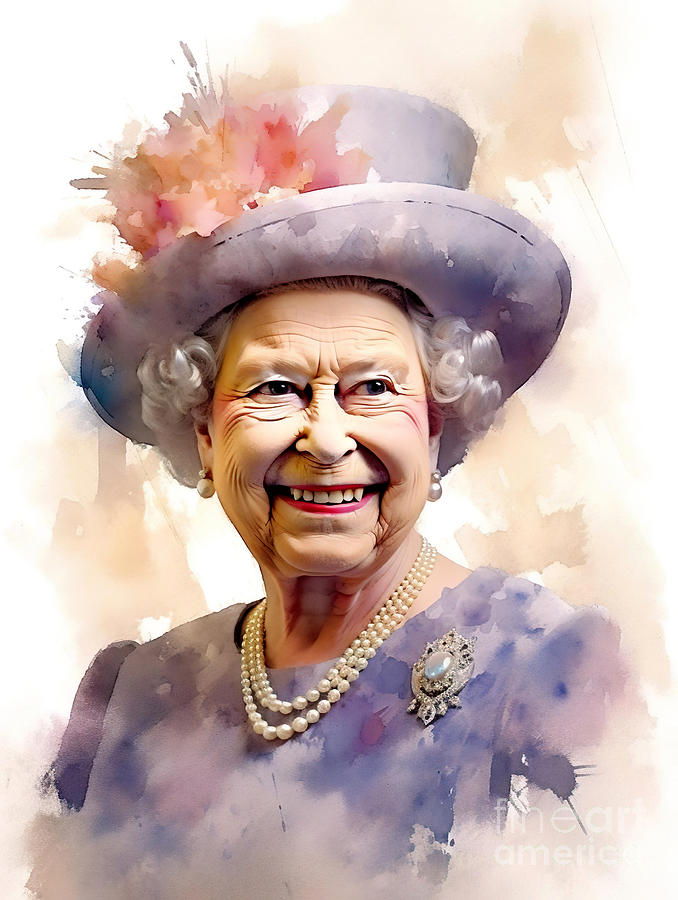 Queen Elizabeth II Painting 2 Painting by Mark Ashkenazi - Fine Art America