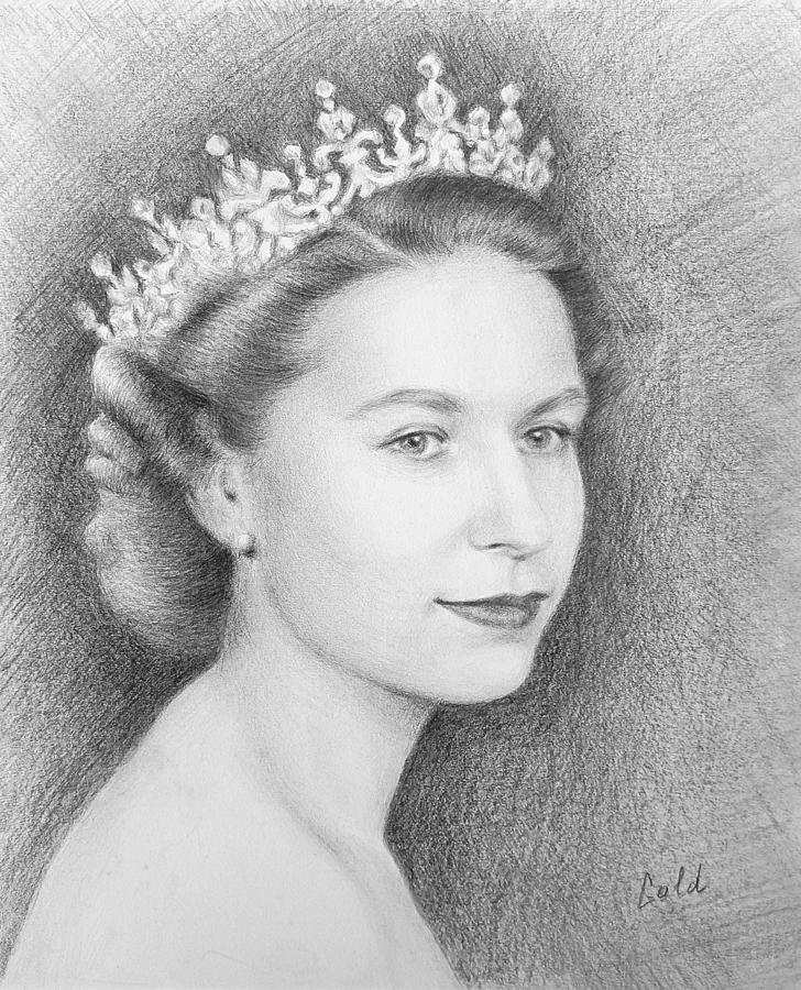 Queen Elizabeth II Drawing by Tanya Goldstein - Fine Art America