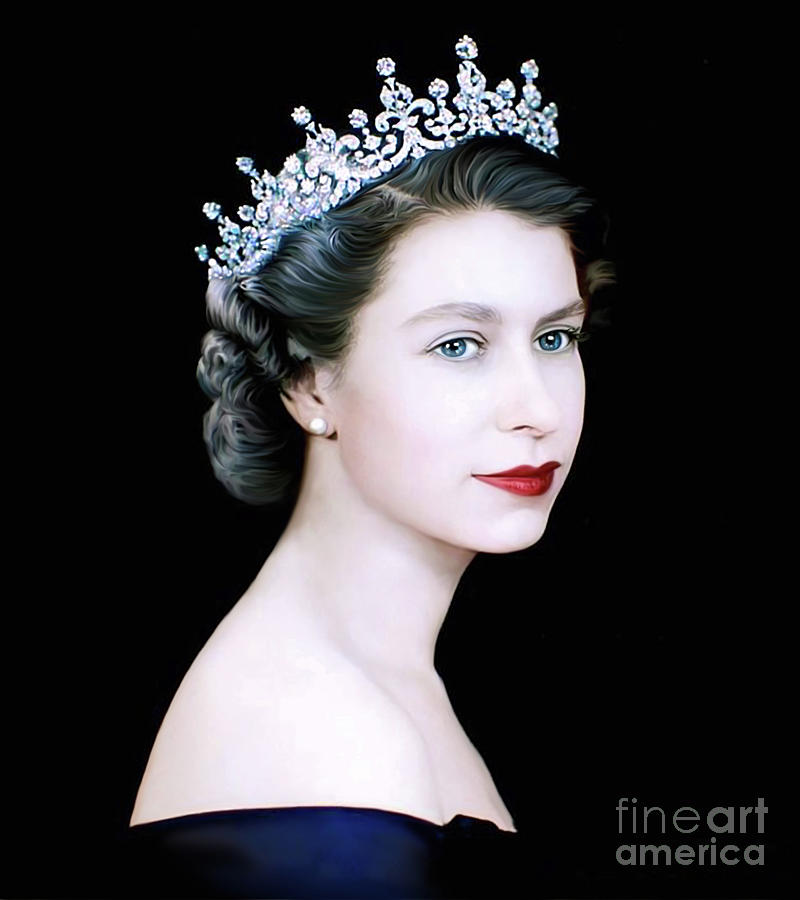 Queen Elizabeth Ii Digital Art - Queen Elizabeth II - The Young Queen  by Artworkzee Designs