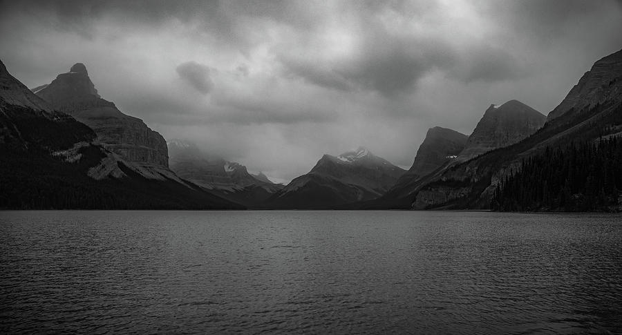 Banff National Park Photograph - Queen Elizabeth Mountains Black And White by Dan Sproul