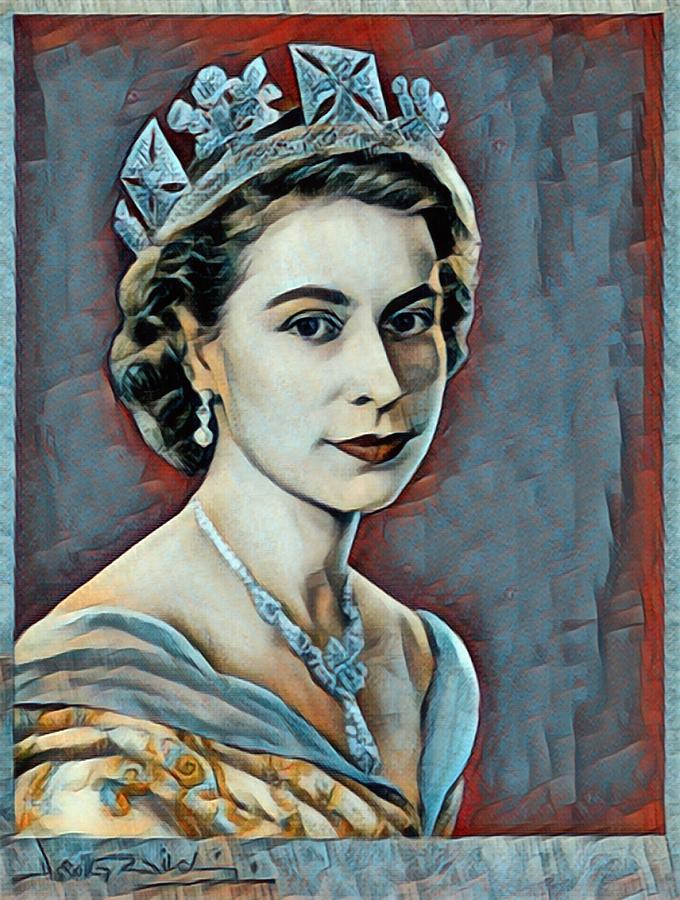 Queen Elizabeth Painting by Tony Rubino