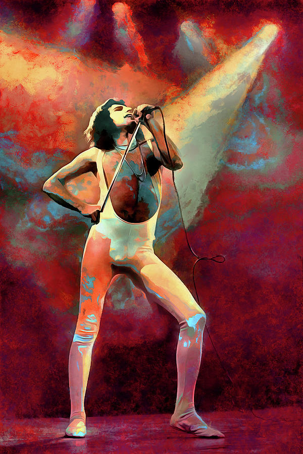 Freddie Mercury Digital Art - Queen Freddie Mercury Tribute Art Ogre Battle by James West by The Rocker