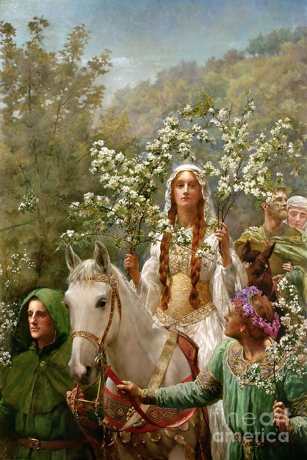 Queen Guineveres Maying Painting by John Collier