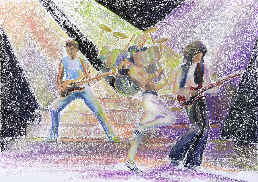 Queen In Concert Drawing by Barbara Pommerenke