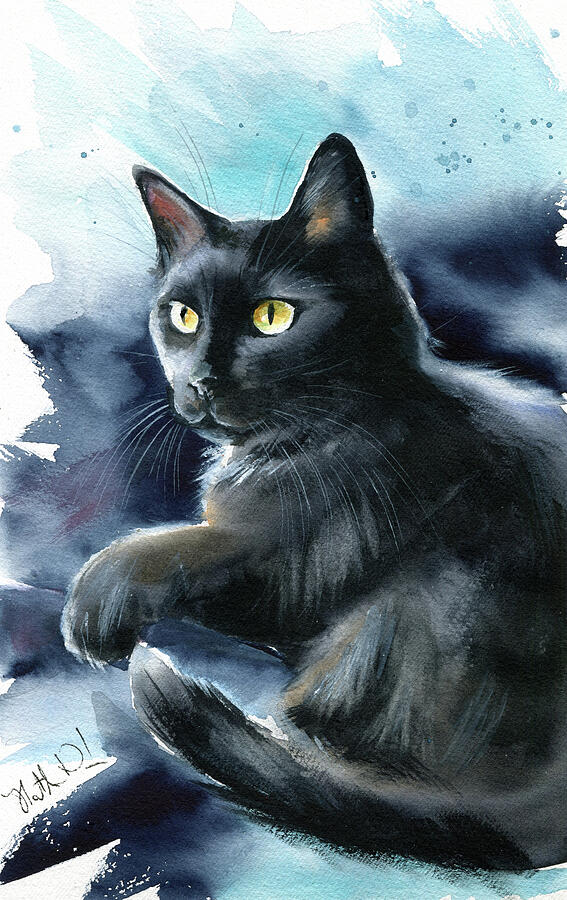 Queen Isis Black Cat Painting Painting by Dora Hathazi Mendes Queen Isis Black Cat Painting Painting by Dora Hathazi Mendes