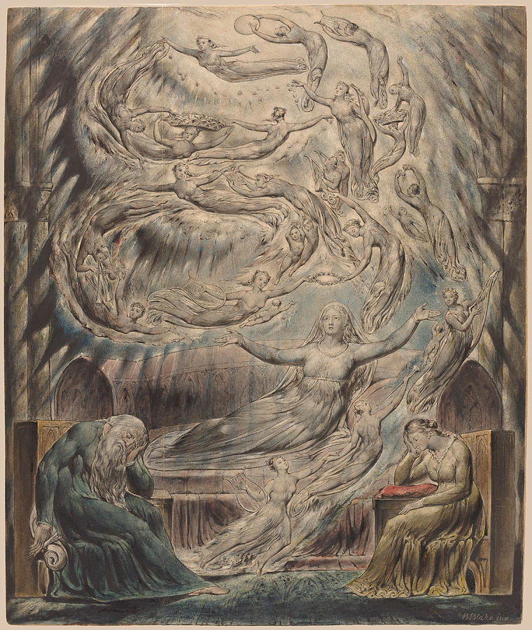 William Blake Drawing - Queen Katherines Dream by William Blake