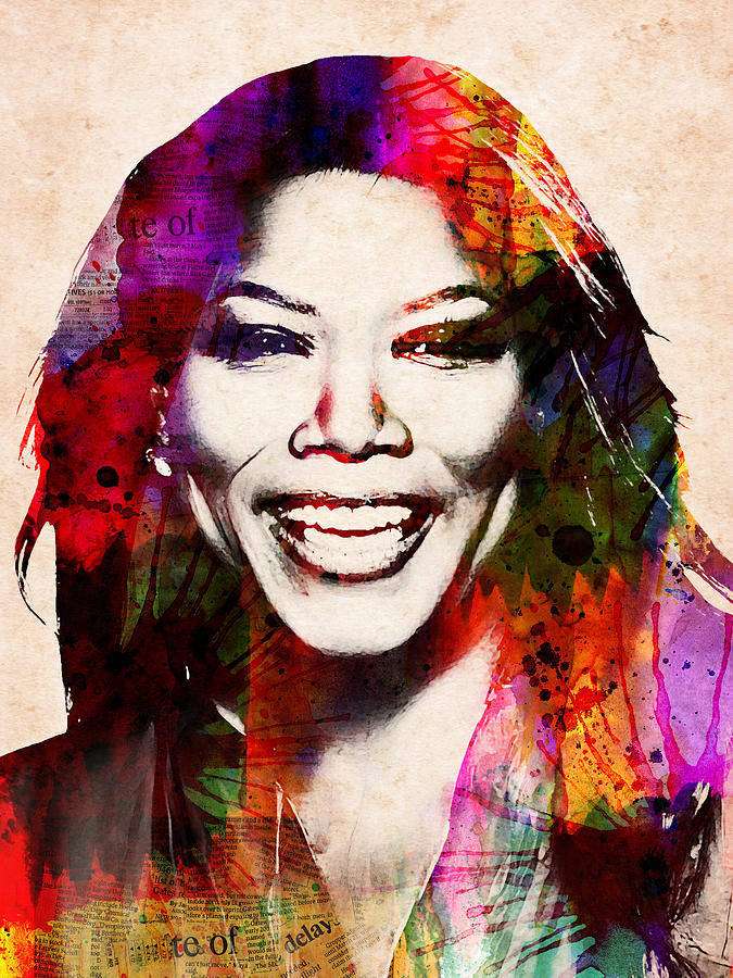 Queen Latifah Colorful Watercolor Digital Art By Mihaela Pater Fine Art America 