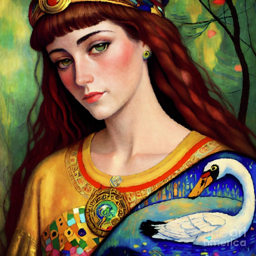 Queen Leda and the Swan Digital Art by Lauries Intuitive