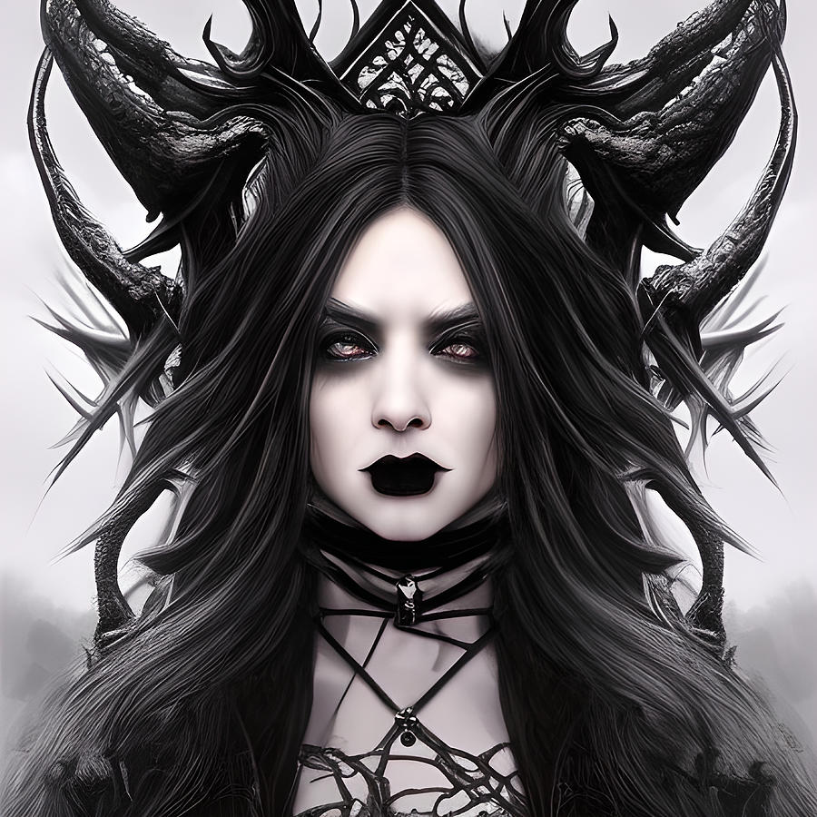Queen Luna Gothic Royalty of Mythical Origins Digital Art by Bella ...