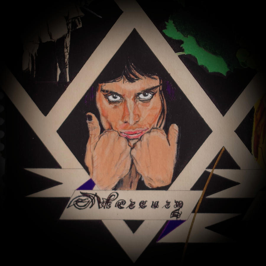 Queen - Mercury - detail Drawing by Sean Connolly Queen - Mercury - detail Drawing by Sean Connolly