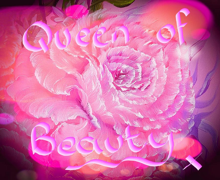 Queen Of Beauty Rose Romance Pink Stardust Painting