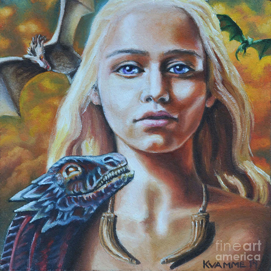 Queen of Dragons Painting by Ken Kvamme