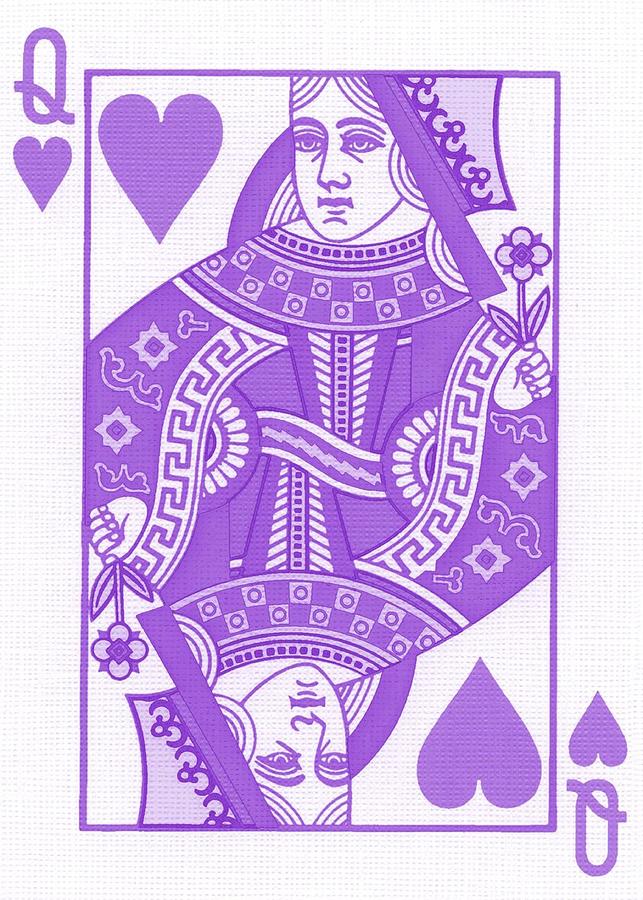 Queen Of Hearts Card Drawing by Jimny Sunders