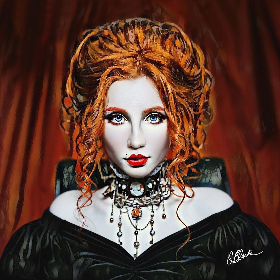 Portrait Painting - Queen of Hearts by Cole Black