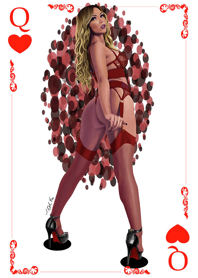 Joe Ogle Digital Art - Queen of Hearts  by Joseph Ogle