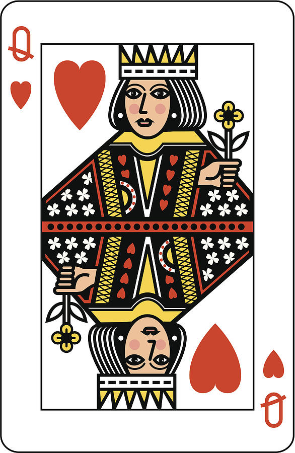 Queen of Hearts Playing Card Drawing by Carol_woodcock