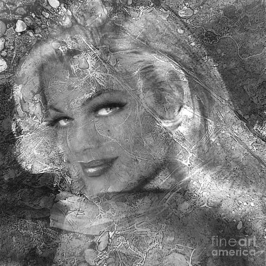 Queen Of Ice BW Painting by Angie Braun