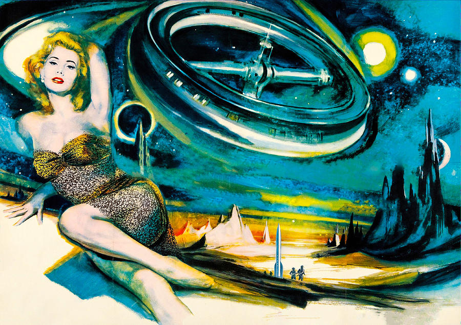 Queen Painting - Queen of Outer Space, 1958, movie poster painting by Movie World Posters