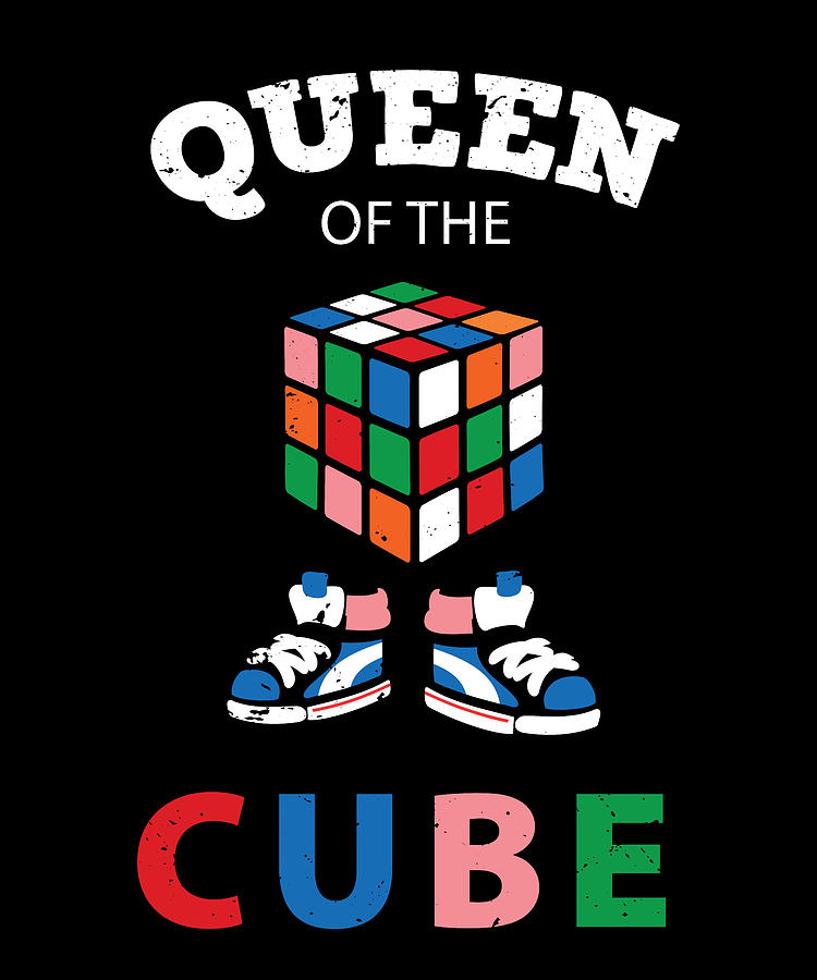 Queen Of The Cube Rubik's Rubiks Cube Rubik Cube Retro Colorful son ...