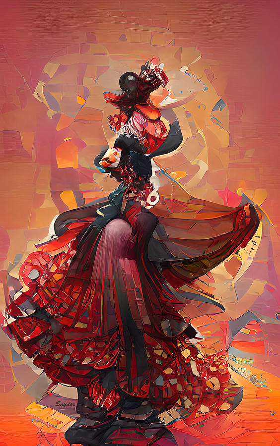 Queen of the Flamenco Dance AI Digital Art by Floyd Snyder
