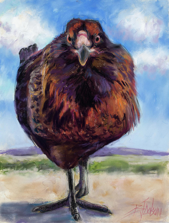 Funny Chicken Pastel - Queen of the Hen House by Billie Colson