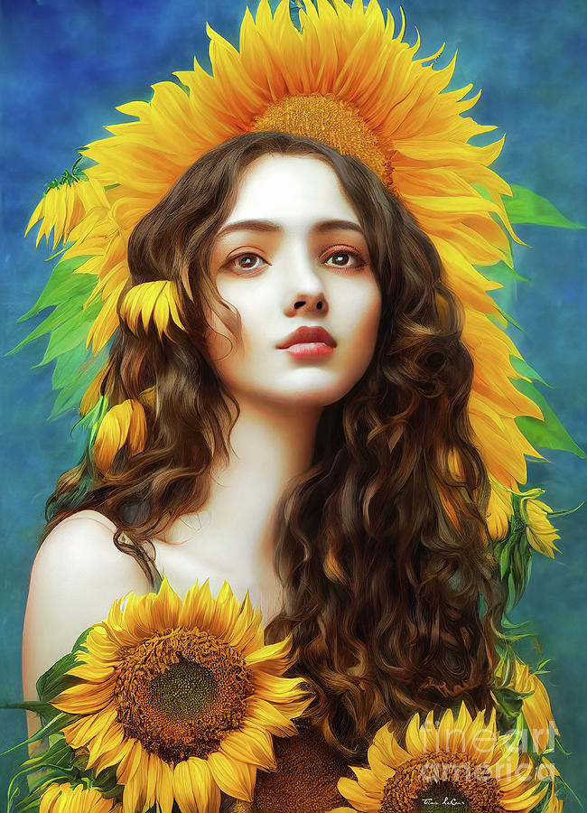 Queen Of The Sunflowers Digital Art by Tina LeCour - Fine Art America