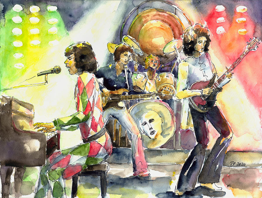 Queen On The News Of The World Tour Painting by Barbara Pommerenke