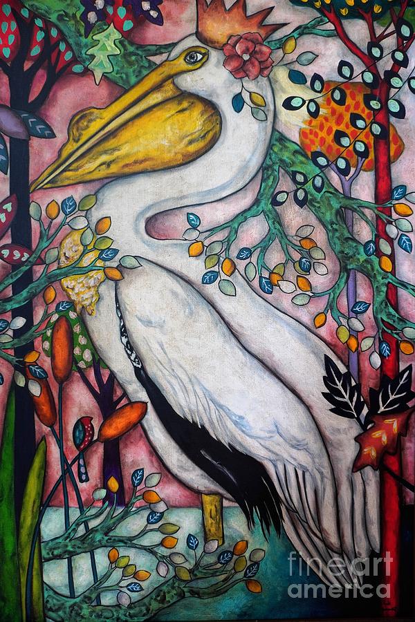 Queen Painting - Queen Pelican by Chris Jeanguenat