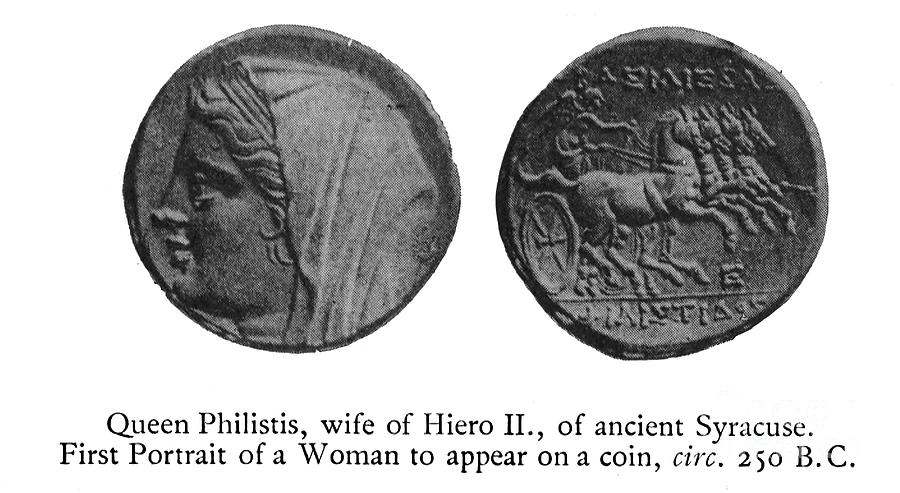 Greek Drawing - Queen Philistis, wife of Hiero II., of ancient Syracuse b5 by Historic Illustrations