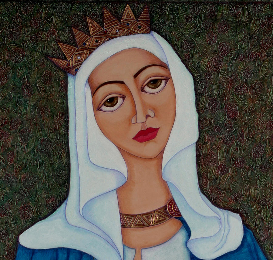Portrait Painting - Queen Saint Isabel of Portugal  by Madalena Lobao-Tello