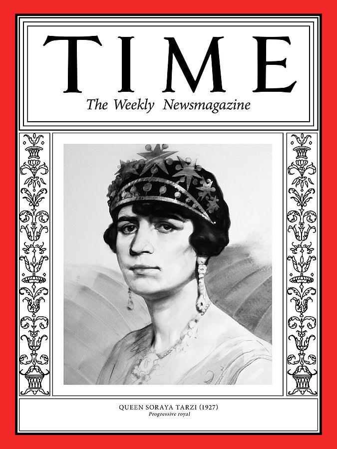 Queen Photograph - Queen Soraya Tarzi, 1927 by Illustration by Ivan Loginov for TIME