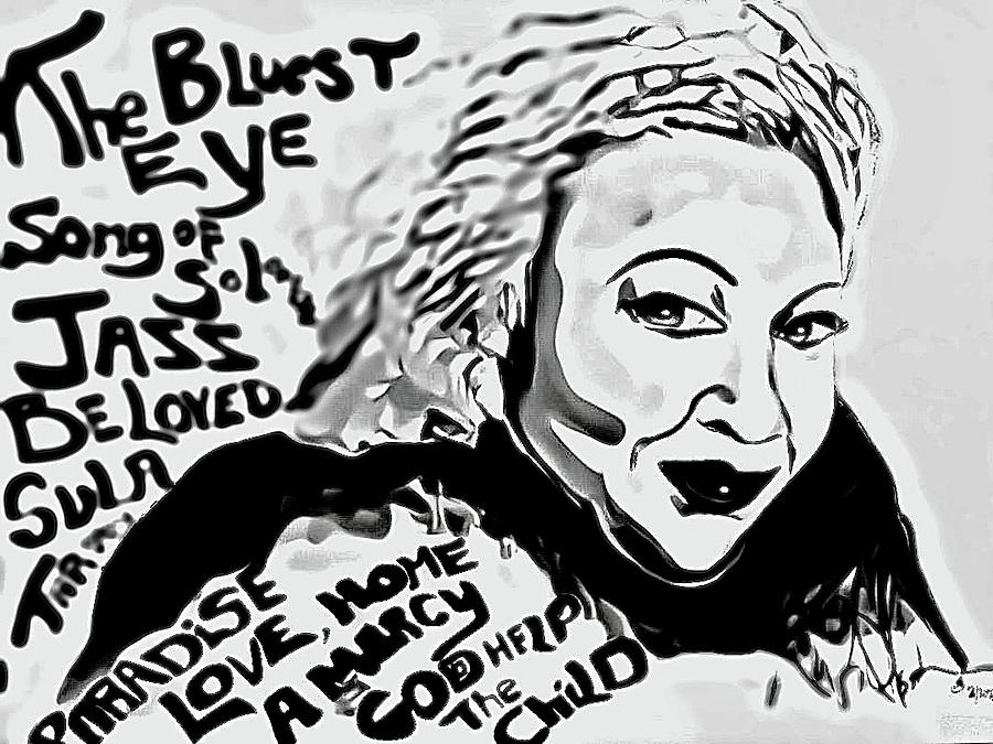 Queen Toni Morrison  Mixed Media by Angie ONeal