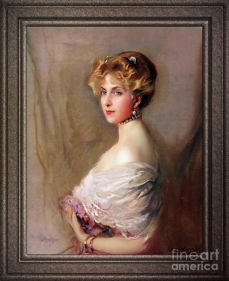 Queen Victoria Eugenia by Philip de Laszlo Fine Art Xzendor7 Old Masters Reproductions Painting by Rolando Burbon