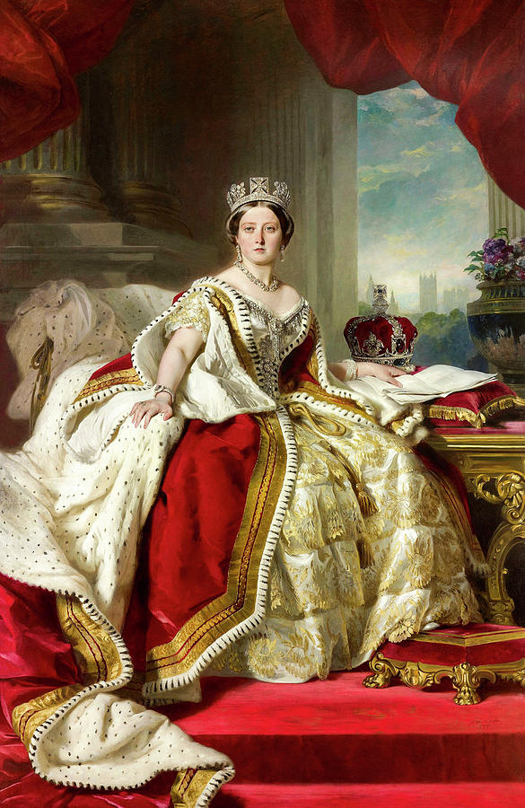 Queen Victoria in Coronation Robes by Franz Xaver Winterhalter 1859 Painting by Franz xaver Winterhalter