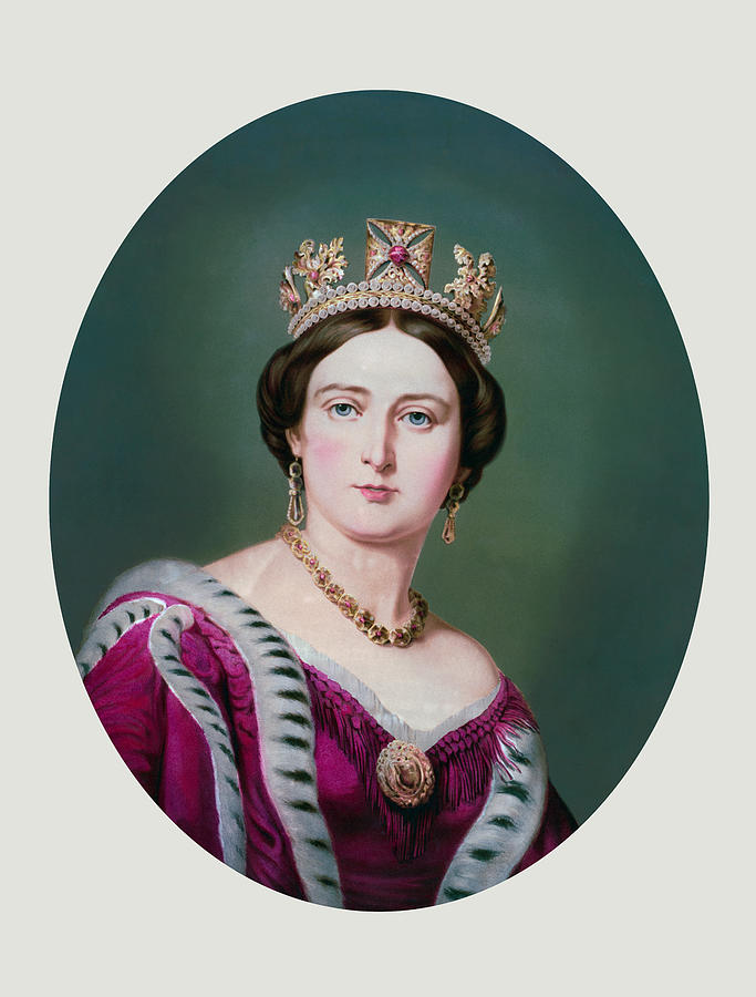 Queen Victoria Portrait - Circa 1866 Painting by War Is Hell Store