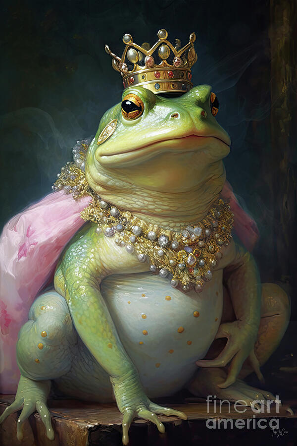 Frog Digital Art - Bullfrog Queen Victoria  by Tina LeCour