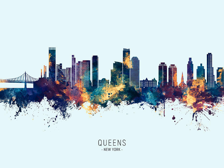 Queens New York Skyline #62 Digital Art by Michael Tompsett