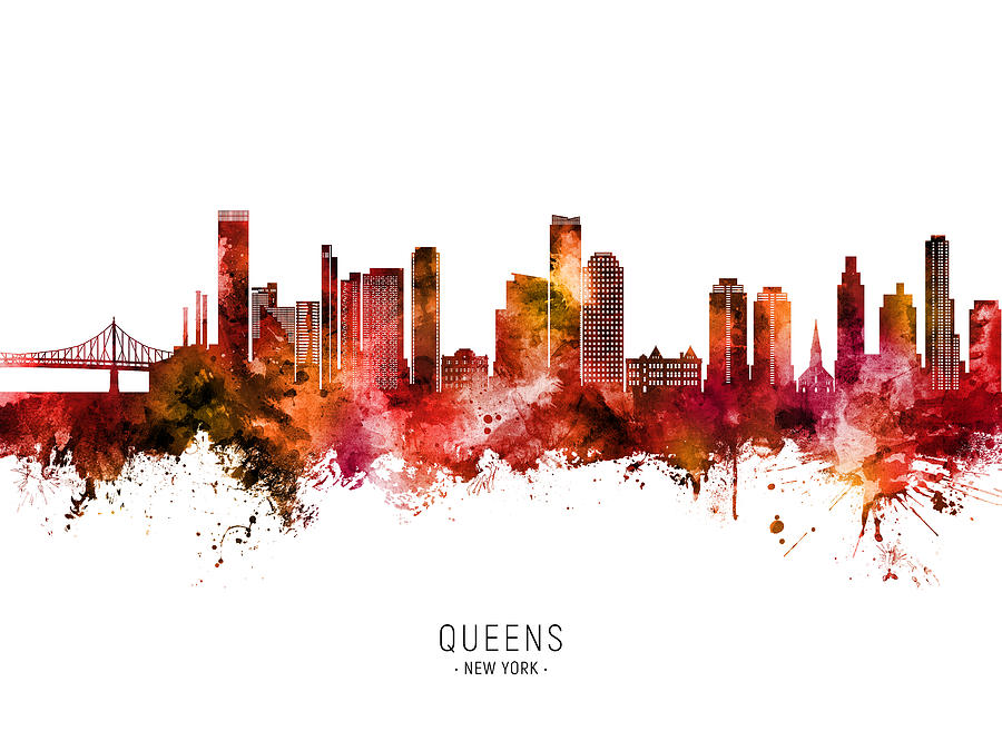 Queens New York Skyline #69 Digital Art by Michael Tompsett