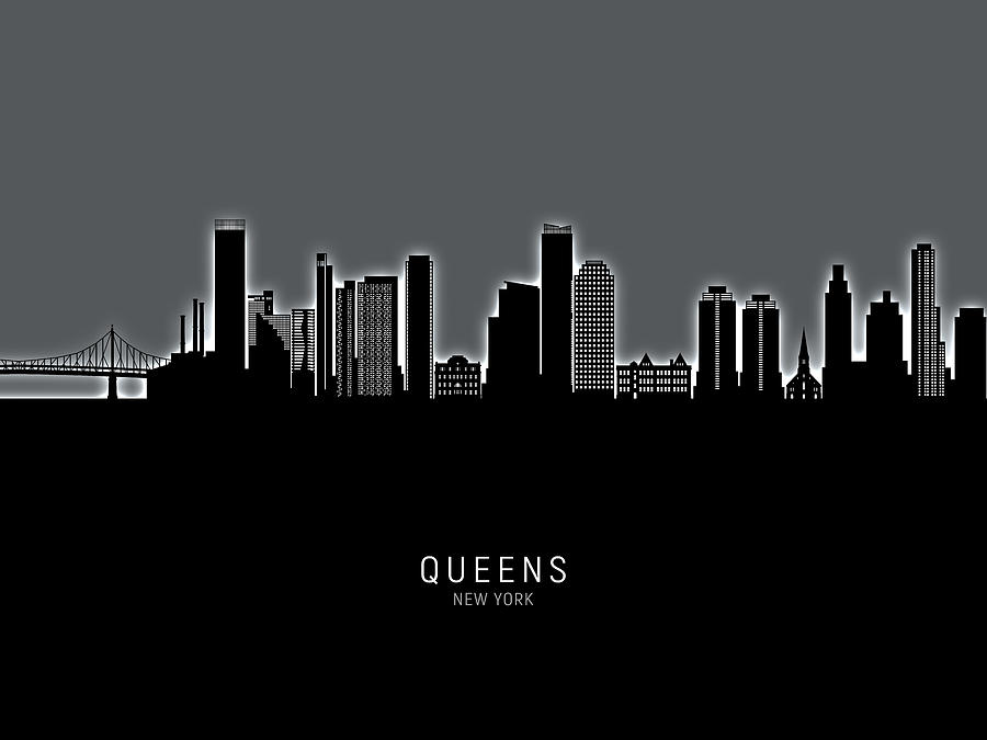 Queens New York Skyline #73 Digital Art by Michael Tompsett