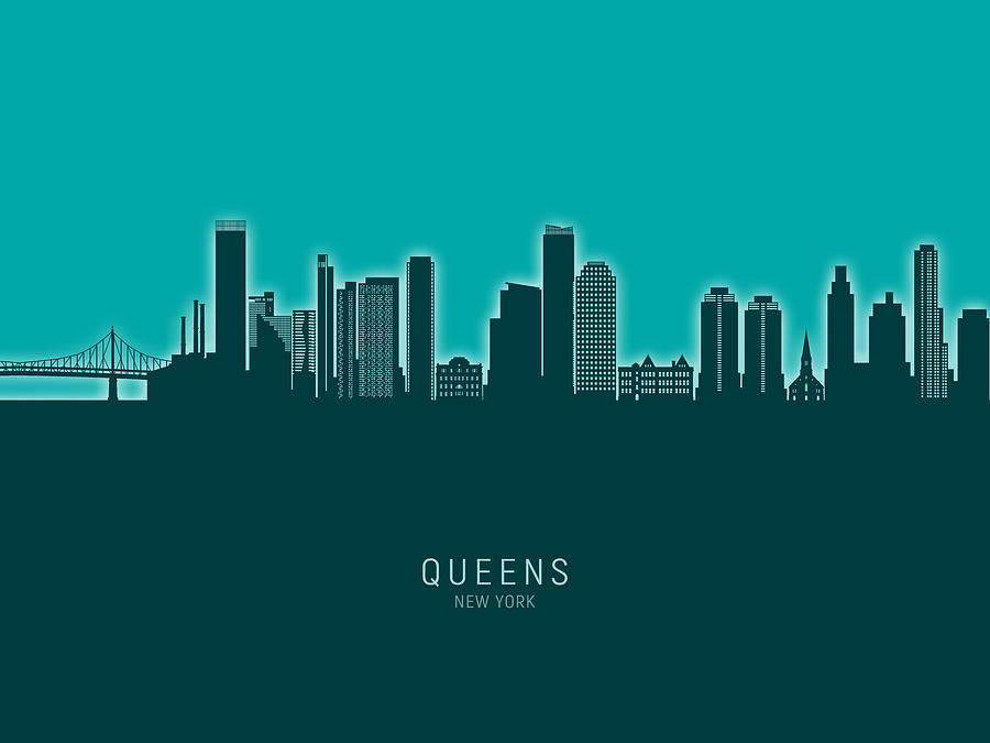 Queens New York Skyline #74 Digital Art by Michael Tompsett